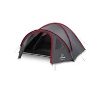 Justcamp Scott tente camping 4 personnes, tente igloo, vestibule, compartiment de repos - grise