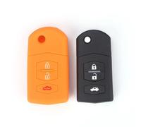 Juste De Clé À Distance En Silicone À 3 Boutons,Étui Porte-Clés,Support De Peau,Adapté Pour Mazda 2,Demio 3,5,6,M5,Cx7,Cx9,Jas8,Mx5,Mpv - Type Orange