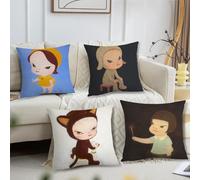 Juste de coussin Y-Yoshitomo N-Nara, taie d'oreiller, mignon, art, adapté à la maison, salon, canapé, chambre, décoration de chambre z5