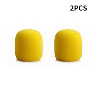 Juste de microphone sans fil colorée,housse en mousse éponge lavable,coupe-vent,anti-salive,adaptée à la plupart des microphones,3.5x7cm - Type Yellow