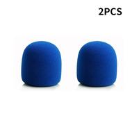Juste de microphone sans fil colorée,housse en mousse éponge lavable,coupe-vent,anti-salive,adaptée à la plupart des microphones,3.5x7cm - Type Blue
