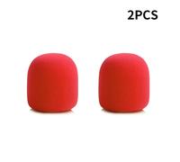 Juste de microphone sans fil colorée,housse en mousse éponge lavable,coupe-vent,anti-salive,adaptée à la plupart des microphones,3.5x7cm - Type Red