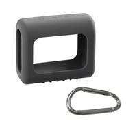 Juste de protection en silicone pour haut-parleur JBL GO 3,étui de voyage,style ultra-léger,étui de transport avec mousqueton,supports lavables - Type Argent