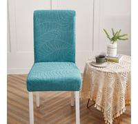 Juste De Siège Universelle En Jacquard Imperméable Pour Chaise De Bureau,Quatre Saisons,Monochromatique,Moderne,Simple,Élastique,Nouvelles Sources - Type Blue-4 Pcs Chair Cover