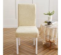 Juste De Siège Universelle En Jacquard Imperméable Pour Chaise De Bureau,Quatre Saisons,Monochromatique,Moderne,Simple,Élastique,Nouvelles Sources - Type Beige-4 Pcs Chair Cover