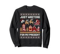 Juste en Attendant Mon Cadeau de Noël Moche Pull Sweatshirt