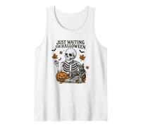 Juste en attente d'une scène de squelette d'Halloween Débardeur