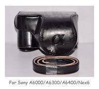 Juste en cuir de haute qualité pour Sony,sac pour appareil photo,sangle initiée,noir,marron,café,A5000,A5100,Bâle 3,A6000,A6300,A6400,Bâle 6 - Type Model 2 black
