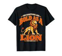 Juste et Audacieux comme Un Lion Proverbes 28:1 Écriture biblique T-Shirt Graphique avec Valeur