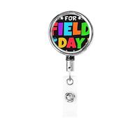 Juste ici pour Field Day 2023 porte-Badge rétractable bobine Clip porte-carte d'identité pour infirmière étudiant employé de bureau