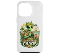 Juste là pour Le Chaos Funny Alien Tourist Coque pour iPhone 13 Pro