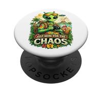 Juste là pour Le Chaos Funny Alien Tourist PopSockets PopGrip Adhésif