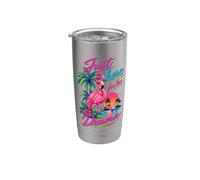 Juste là pour le drame Flamingo Tropical Retro Gobelet isotherme en acier inoxydable double paroi