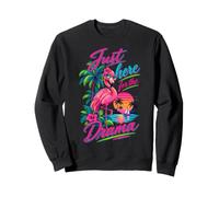Juste là pour Le Drame Flamingo Tropical Retro Sweatshirt