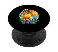 Juste là pour The Free Ice Cream Duck H Hunting Funny Cruise PopSockets PopGrip Adhésif