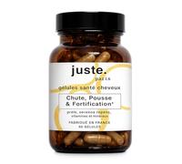 Juste Paris Cure cheveux anti chute et pousse - Femme & Homme - Pousse, Fortification & Densité - Complément Alimentaire Cheveux - Biotine, Zinc, Vitamines - Formule naturelle - 60 Gélules - 1 Mois