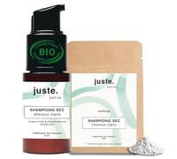 Juste Paris Shampoing Sec Poudre Bio - Cheveux Clairs - Sans Résidus Blancs - Absorbe l’Excès de Sébum & Rafraîchit les Racines - Permet d’espacer les shampoings - Parfum Yuzu - Fabriqué en France