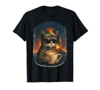 Juste Un Chat détendu avec du café par Volcano Meme Cool Graphic T-Shirt
