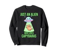 Juste Un Extraterrestre Qui Aime Les Jolies soucoupes Volantes OVNI de Capybara Sweatshirt