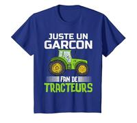 Juste Un garçon Fan de tracteurs Cadeau agricole Fermier Fun T-Shirt, Enfant, Bleu Royal, 10 Ans