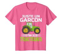 Juste Un garçon Fan de tracteurs Cadeau agricole Fermier Fun T-Shirt, Enfant, Rose Chiné, 8 Ans