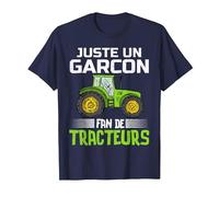 Juste Un garçon Fan de tracteurs Cadeau agricole Fermier Fun T-Shirt, Homme, Bleu Marine, M