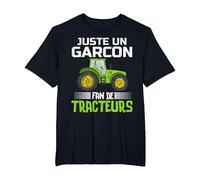 Juste Un garçon Fan de tracteurs Cadeau agricole Fermier Fun T-Shirt, Homme Grandes Tailles, Noir, 3X Tall