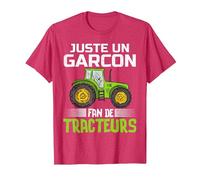 Juste Un garçon Fan de tracteurs Cadeau agricole Fermier Fun T-Shirt, Homme, Rouge Chiné, S