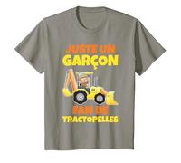 Juste Un Garçon Fan De Tractopelles Conducteur Tractopelle T-Shirt, Enfant, Ardoise, 3 Ans