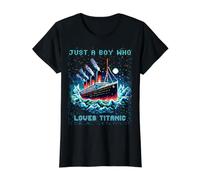 Juste Un garçon Qui Aime Le RMS Titanic, Le Remembrance Titanic, Les garçons T-Shirt Graphique avec Valeur, Femme, Noir, XS