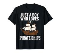 Juste Un garçon Qui Aime Les Bateaux Pirates pour Enfants T-Shirt