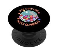 juste un garçon qui aime les boules de gomme Design pour les amoureux des boules de gomme PopSockets PopGrip Adhésif