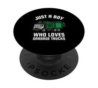 Juste Un garçon Qui Aime Les camions à ordures PopSockets PopGrip Adhésif