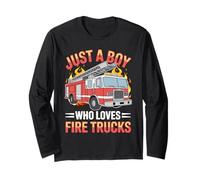 Juste Un garçon Qui Aime Les camions de Pompiers, Un Enfant Pompier Manche Longue