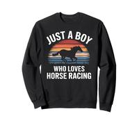 Juste Un garçon Qui Aime Les Courses de Chevaux Jockey Kids Horse Racing Sweatshirt