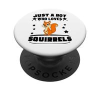 Juste Un garçon Qui Aime Les écureuils Écureuil drôle PopSockets PopGrip Adhésif