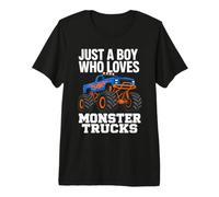 Juste Un garçon Qui Aime Les Enfants de Monster Trucks T-Shirt Haut de Gamme