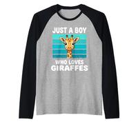 Juste Un garçon Qui Aime Les girafes Amant drôle de Girafe Manche Raglan