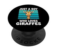 Juste Un garçon Qui Aime Les girafes Amant drôle de Girafe PopSockets PopGrip Adhésif