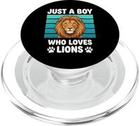 Juste Un garçon Qui Aime Les Lions Amant drôle de Lion pour PopSockets PopGrip pour MagSafe
