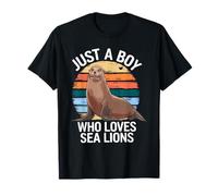Juste Un garçon Qui Aime Les Lions de mer Marine Lover Vintage Sea Lion T-Shirt