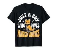 Juste Un garçon Qui Aime Les Loups à crinière T-Shirt