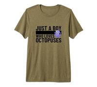 Juste Un garçon Qui Aime Les poulpes Funny Octopus T-Shirt Haut de Gamme