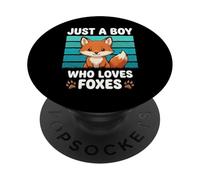 Juste Un garçon Qui Aime Les Renards Funny Fox Lover Kids PopSockets PopGrip Adhésif