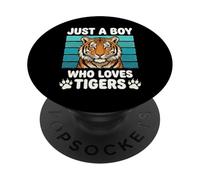 Juste Un garçon Qui Aime Les Tigres Amant drôle de Tigre PopSockets PopGrip Adhésif