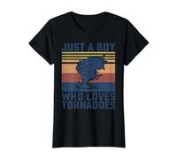 Juste Un garçon Qui Aime Les tornades Storm Chasers Boys Tornado T-Shirt Graphique avec Valeur, Femme, Noir, XL