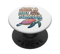 Juste Un garçon Qui Aime Les Tortues J'aime Les Tortues J'aime Les Tortues PopSockets PopGrip Adhésif