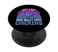 Juste Un garçon Qui Aime Vraiment Les Poulets PopSockets PopGrip Adhésif