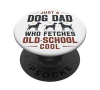 Juste Un père de Chien Qui va Chercher Un Amoureux de la Vieille école et du rétro des années 80 PopSockets PopGrip Adhésif