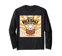 Juste une boule de riz qui essaie mon meilleur mignon Kawaii Manche Longue